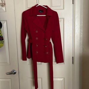 Thin Red Pea Coat